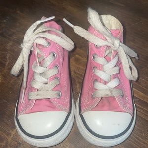 Toddler pink high top converse